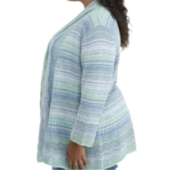 Alfred Dunner Marled Striped Open Front Cardigan PL NWT - Picture 3 of 12